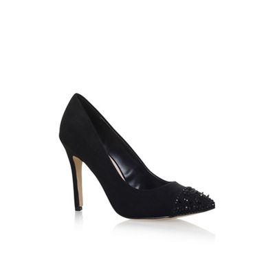 Black lacey 2 high heel court shoes